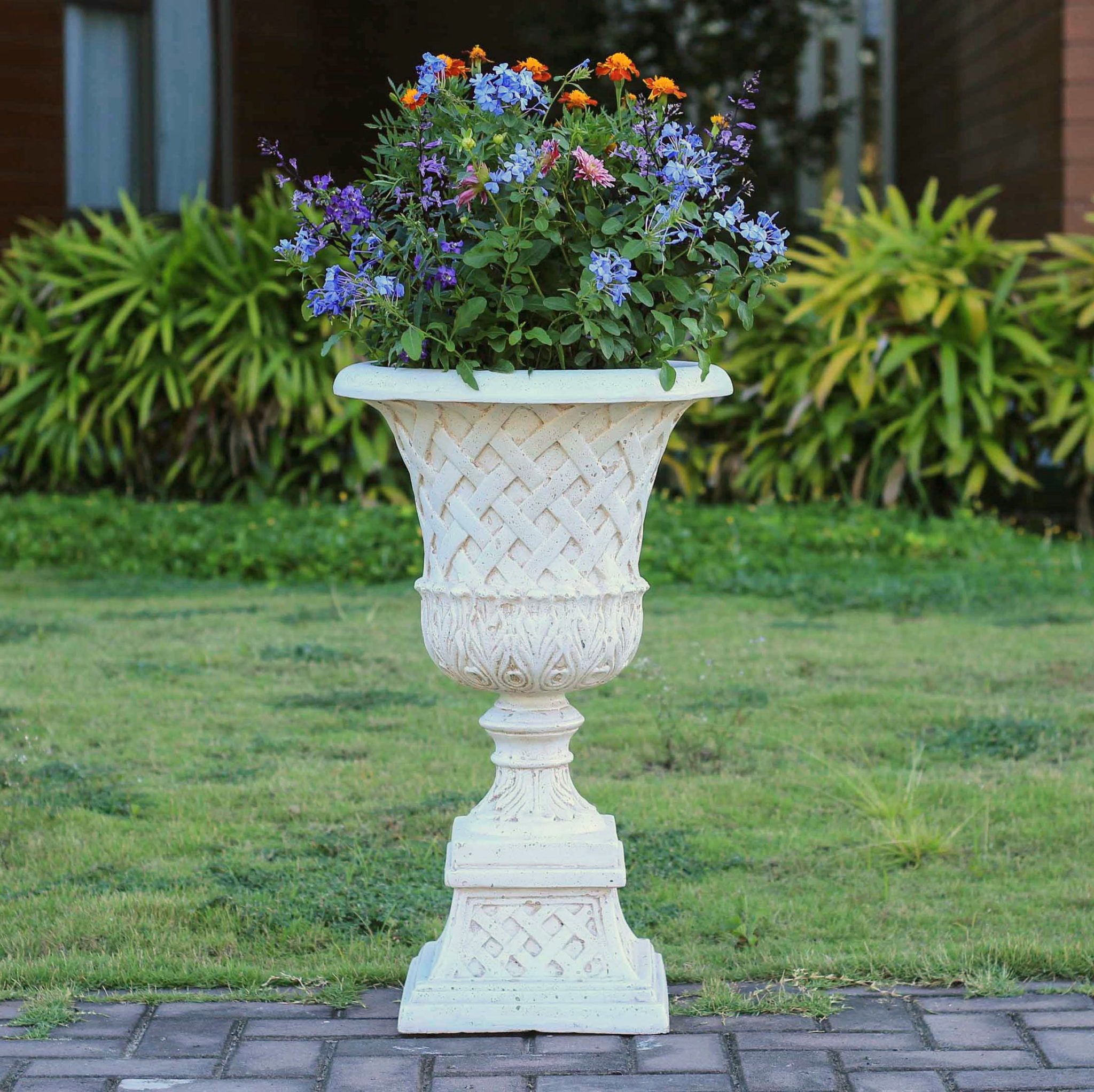 Stone Pedestal Planters - Best Decorations